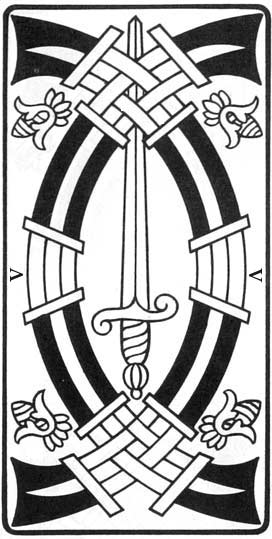 Cinco de Espadas, gravura do Tar de Marselha-Pensamento