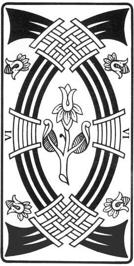 Seis de Espadas, gravura do Tar de Marselha-Pensamento