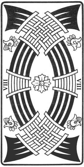 Oito de Espadas, gravura do Tar de Marselha-Pensamento