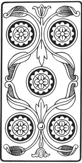 Cinco de Ouros, gravura do Tar de Marselha-Pensamento