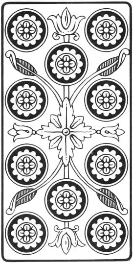 Dez de Ouros, gravura do Tar de Marselha-Pensamento