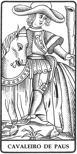 O Cavaleiro de Paus, gravura do Tar de Marselha-Pensamento