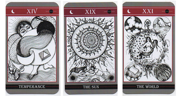 A Temperança, o Sol e o Mundo no Tarot Moon