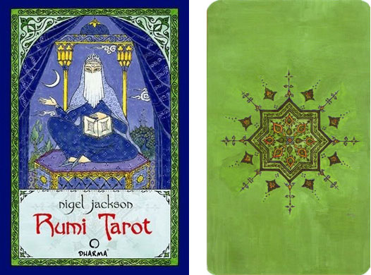 Caixa e dorso das cartas no Tarot Rumi