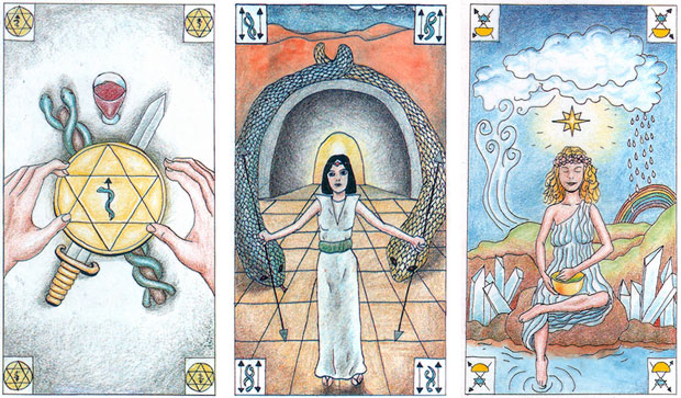 Tarot Ad'Or: 1 - Iniciação, 2 - Templo e 3 - Reino