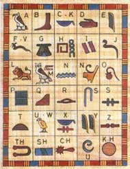 O alfabeto hieróglifo do antigo Egito.
