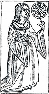 Mulher como pagem em manuscrito de 1519