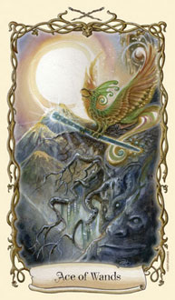 O Ás de Paus no Fantastical Creatures Tarot