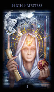 2. A Alta Sacerdotisa no Legacy of the Divine Tarot