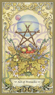 Ás de Ouros no Mystic Faerie Tarot