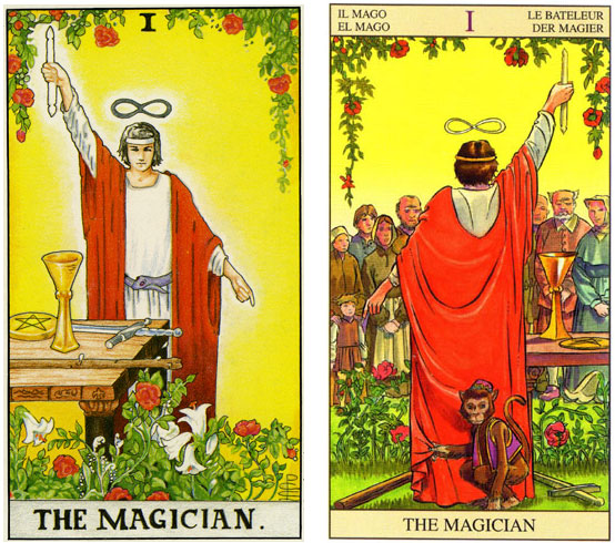 O Mago no original de Waite e o New Vision Tarot