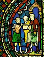 "Pilgrim", o Peregrino, vitral da Catedral de Canterbury, Inglaterra.