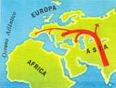 Rota dos ciganos pela Europa a partir do século 15. Fonte "Conhecer"