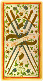 Quatro de Espadas no Tarot Visconti Sforza