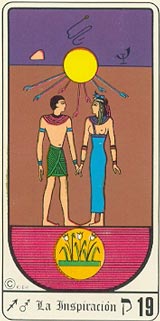 A carta 19. A Inspirao (Sol) na edio de 1971 do Tarot Egipcio Kier de J. Iglesias Janeiro