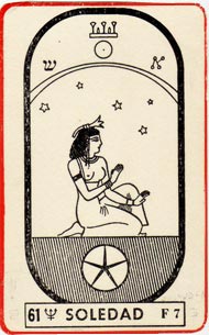 A carta 61. Soledadad na edição de 1955 do Tarot Egipcio Kier de J. Iglesias Janeiro