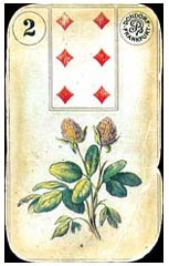 Variante da carta 2 no Pequeno "Petit" Lenormand