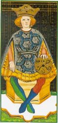 Rei de Ouros no Tarot Visconti Sforza - 1450