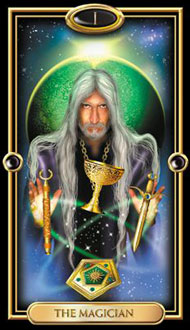 O Mago no Gilded Tarot de Ciro Marchetti