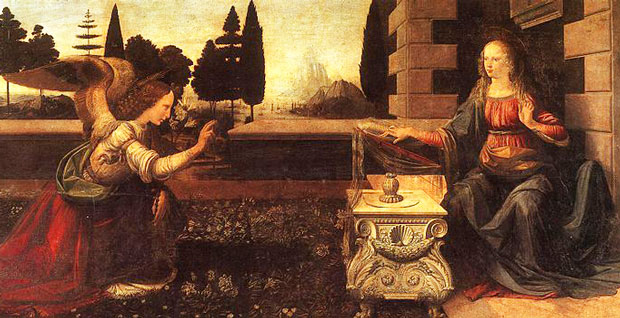 Anunciação à Nossa Senhora - Leonardo Da Vinci