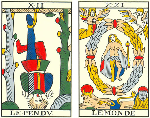 O Pendurado e o Mundo no Tarot de Jean Noblet