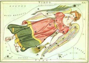 Uma representação clássica da constelação e signo de Virgem