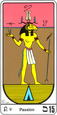 Paixão, o arcano 15 no Tarot Egipcio
