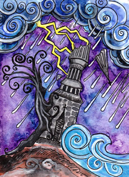 A Torre no Tarô Whimsical por Dana Driscoll