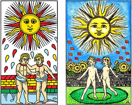 O Sol no Tarô de Marselha e no BOTA tarot