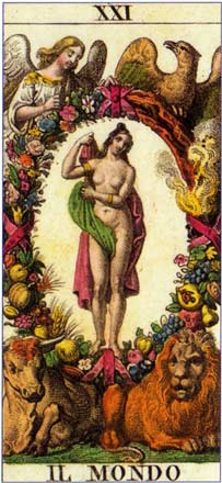 21. O Mundo - Il Mondo - Tarocchi Classici