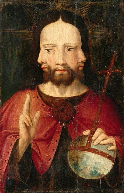 Cristo com três faces -  pintura da Escola Holandeza