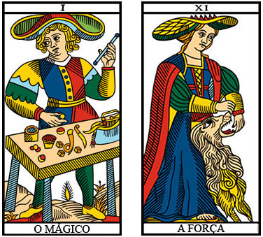 O Mago e a Força no Tarot de Marselha