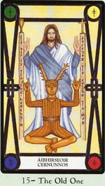 15. O Diabo ou "O Velho" no Faery Wicca Tarot de Kisma Stepanich