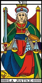 A Justiça no Tarot de Marselha-Camoin