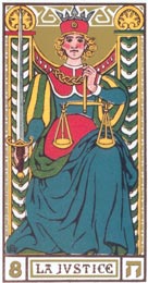 The Justice in the Oswald Wirth Tarot