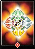 Quatro de Paus no Osho Tarot