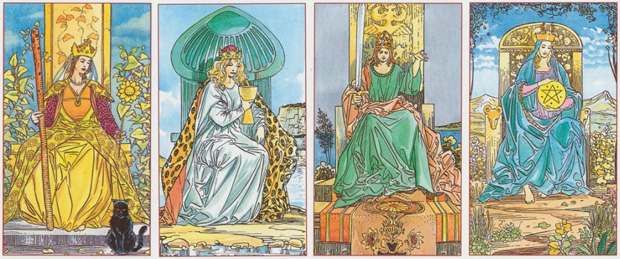 As quatro Rainhas no Universal Tarot de Roberto de Angelis