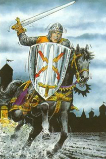 Cavaleiro de Espadas no Arcus Arcanum Tarot