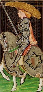Cavaleiro de Espadas no Visconti Tarot