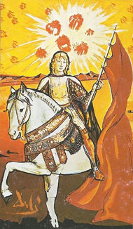 O Cavaleiro de Ouros no tarô de Salvador Dali