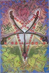 Cinco de Espadas no Thoth Tarot de Crowley