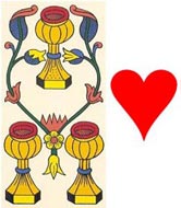 O símbolo de Copas no Tarot de Marselha-Kris Hadar e no baralho comum.