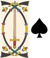 O símbolo de Espadas no Tarot de Marselha-Kris Hadar e no baralho comum.