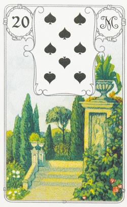 Jardim (Oito de Espadas) no baralho Petit Lenormand