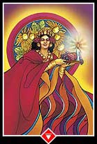 Partilha ou Rainha de Paus no Osho Tarot