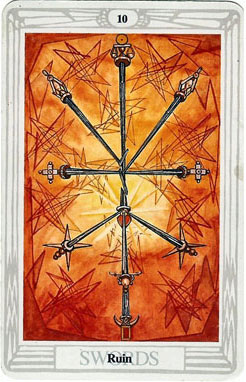 Dez de Espadas (Ruina) no Thoth Tarot