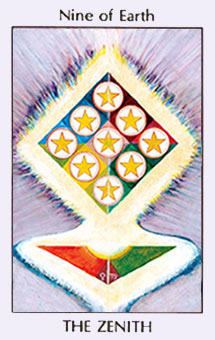 O Nove de Ouros (Zenith) no Tarot of the Spirit