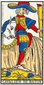 O Cavaleiro de Paus no Tarot de Marselha-Grimaud