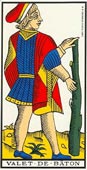 O Valete de Paus no Tarot de Marselha-Grimaud