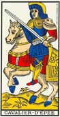 O Cavaleiro de Espadas no Tarot de Marselha-Grimaud